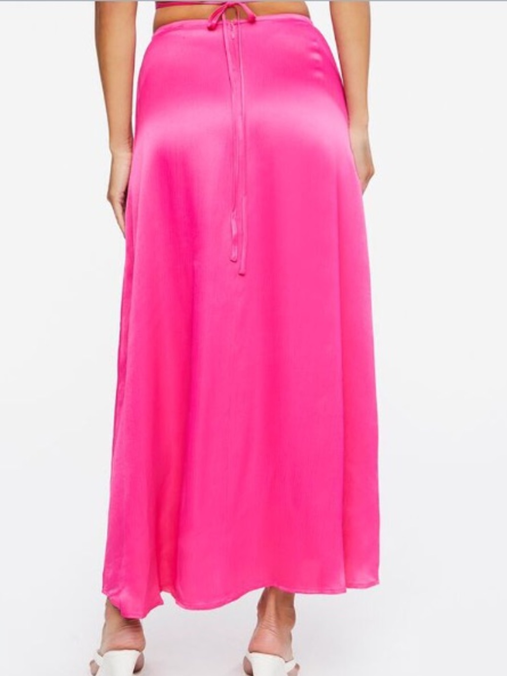 Forever 21 Magenta Midi Slip Skirt